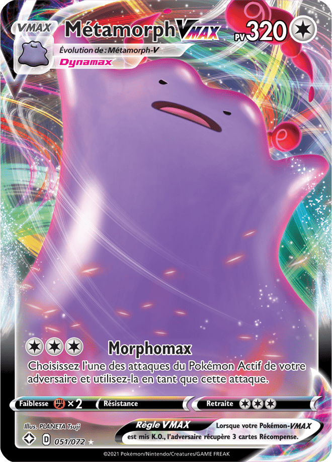 Carte Pokémon Métamorph VMAX 051/072 SWSH45 Destinées Radieuses EB4_5 Neuf FR LorenZone