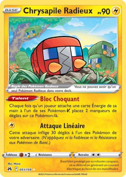 Carte Pokémon Chrysapile Radieux 051/159 CRZ Epee et Bouclier EB12_5 Neuf FR LorenZone