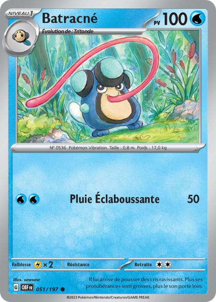 Carte Pokémon Batracné 051/197 Flammes Obsidiennes OBF EV03 Neuf FR LorenZone