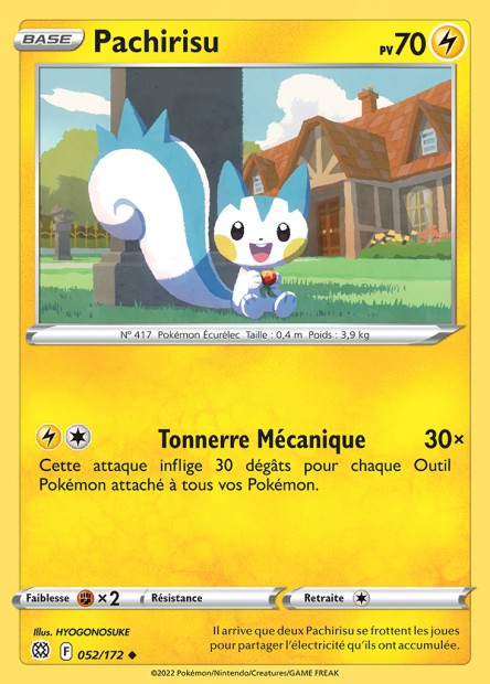 Carte Pokémon Pachiris 052/172 BRS Stars Étincelantes EB09 Neuf FR LorenZone