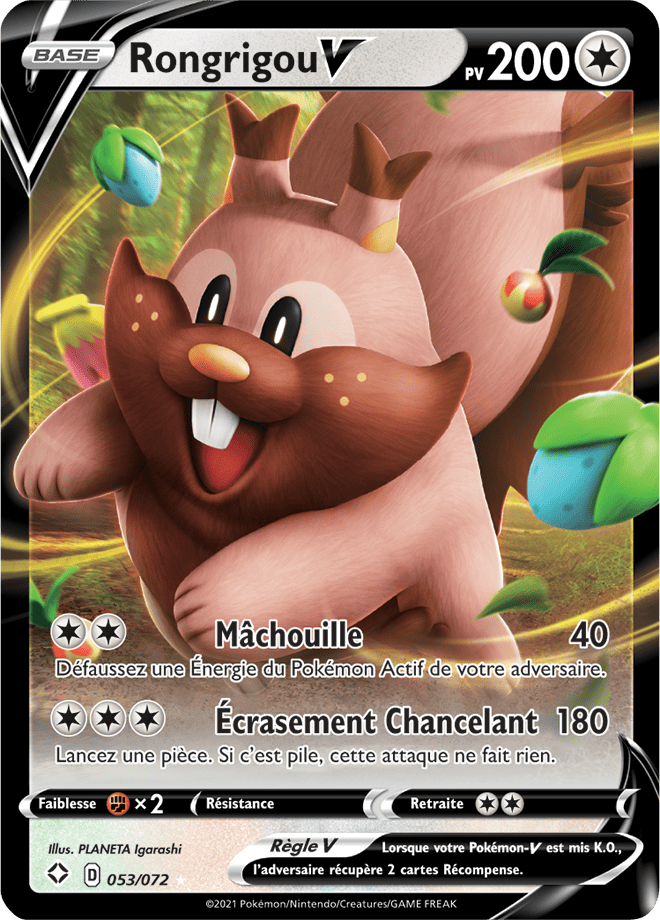 Carte Pokémon Rongrigou V 053/072 SWSH45 Destinées Radieuses EB4_5 Neuf FR LorenZone