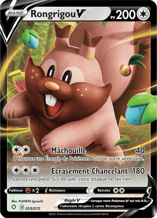 Carte Pokémon Rongrigou V 053/072 SWSH45 Destinées Radieuses EB4_5 Neuf FR LorenZone