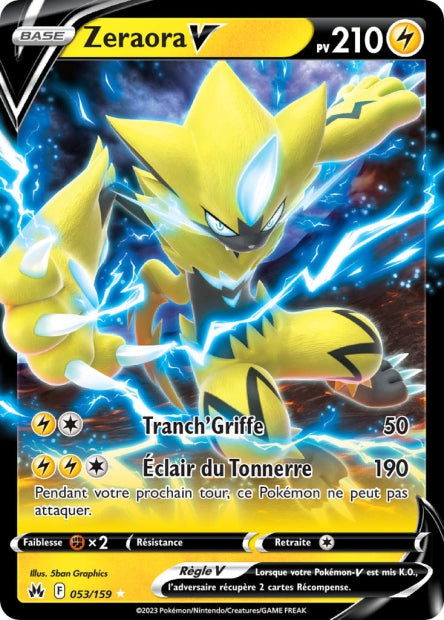 Carte Pokémon Zeraora V 053/159 CRZ Epee et Bouclier EB12_5 Neuf FR LorenZone