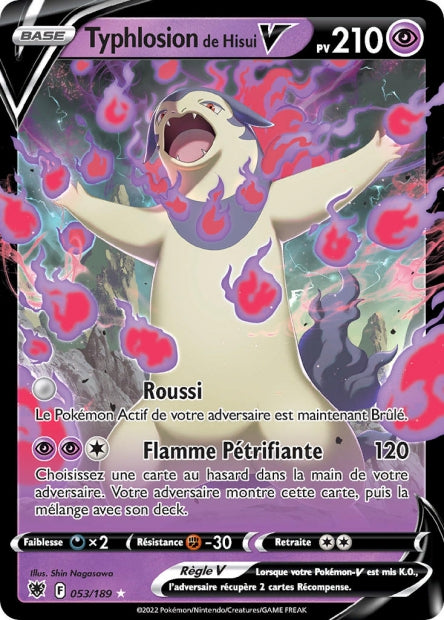 Carte Pokémon Typhlosion de Hisui V 053/189 ASR Astres Radieux EB10 Neuf FR LorenZone