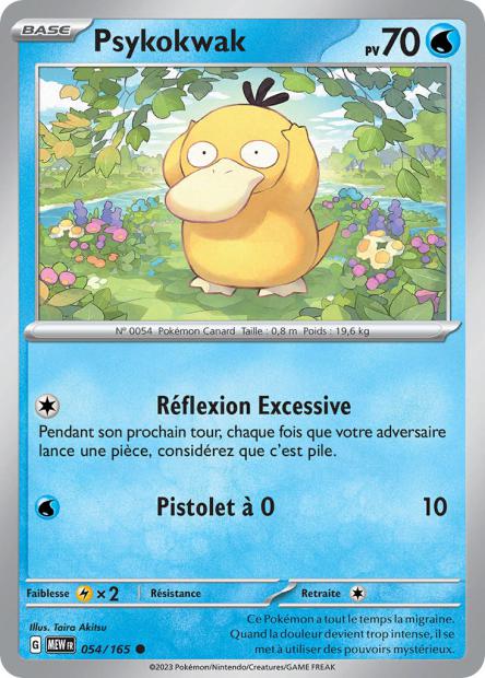 Carte Pokémon Psykokwak 54/165 MEW 151 EV3_5  Neuf FR LorenZone