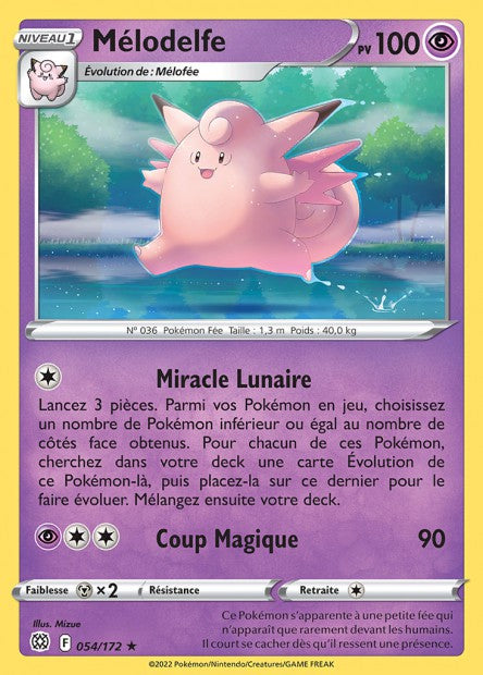 Carte Pokémon Mélodelfe 054/172 BRS Stars Étincelantes EB09 Neuf FR LorenZone