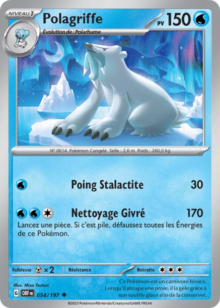 Carte Pokémon Polagriffe 054/197 Flammes Obsidiennes OBF EV03 Neuf FR LorenZone