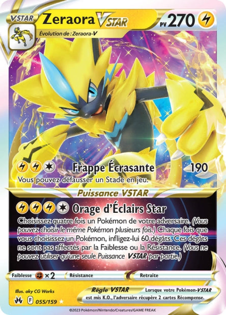 Carte Pokémon Zeraora VSTAR 055/159 CRZ Epee et Bouclier EB12_5 Neuf FR LorenZone