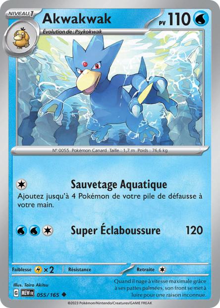 Carte Pokémon Akwakwak 55/165 MEW 151 EV3_5  Neuf FR LorenZone