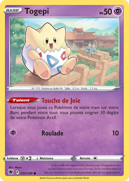 Carte Pokémon Togepi 055/189 ASR Astres Radieux EB10 Neuf FR LorenZone