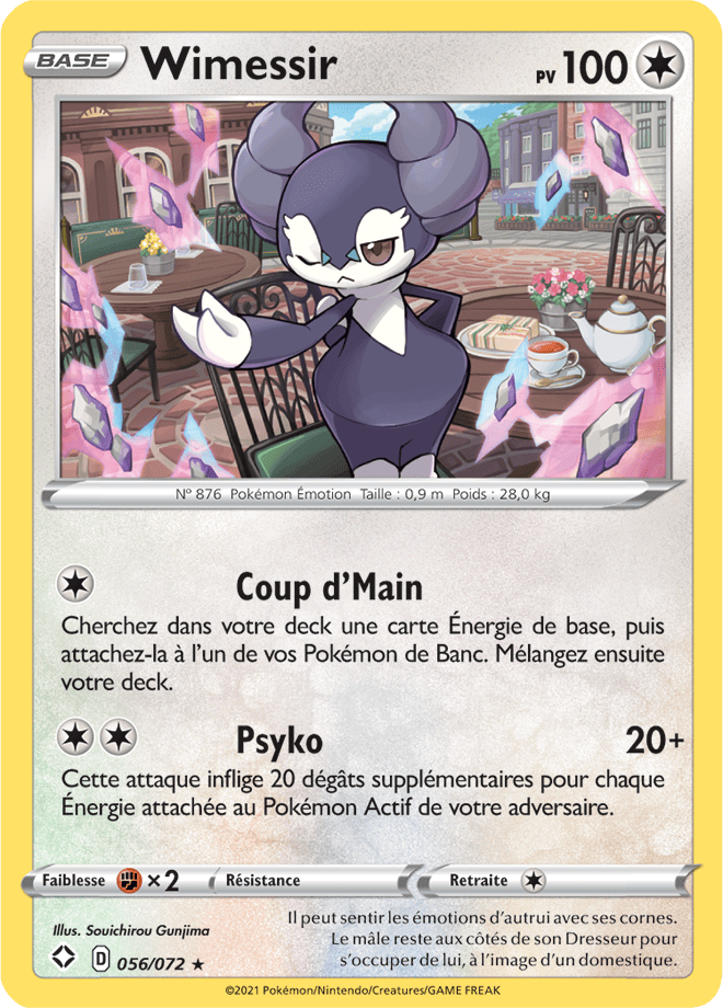 Carte Pokémon Wimessir 056/072 SWSH45 Destinées Radieuses EB4_5 Neuf FR LorenZone