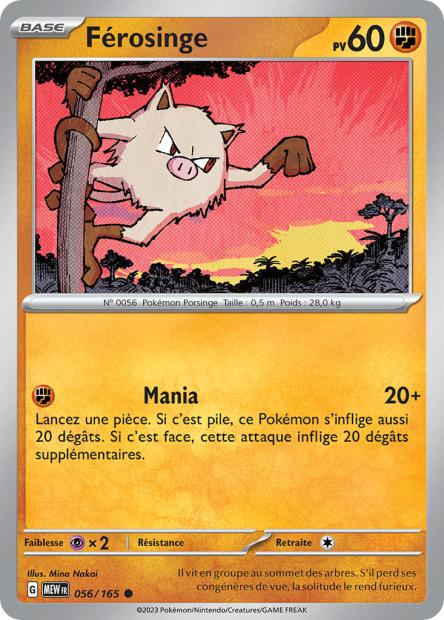 Carte Pokémon Férosinge 56/165 MEW 151 EV3_5  Neuf FR LorenZone