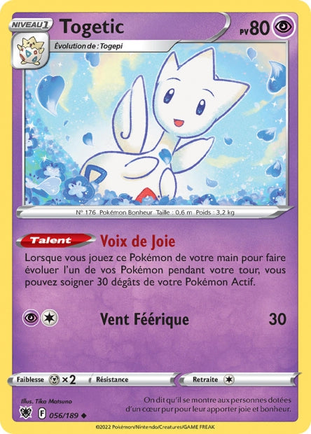 Carte Pokémon Togetic 056/189 ASR Astres Radieux EB10 Neuf FR LorenZone
