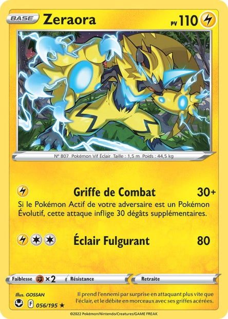 Carte Pokémon Zeraora 056/195 SIT Tempete Argentee EB12 Neuf FR LorenZone