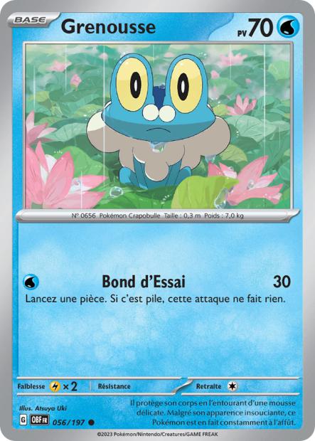 Carte Pokémon Grenousse 056/197 Flammes Obsidiennes OBF EV03 Neuf FR LorenZone