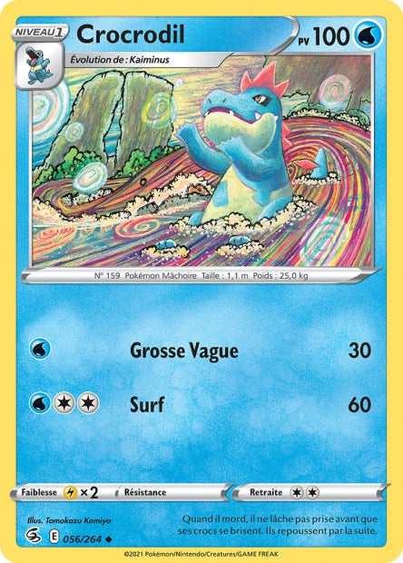 Carte Pokémon Crocrodil 056/264 FST Poing de Fusion EB08 Neuf FR LorenZone