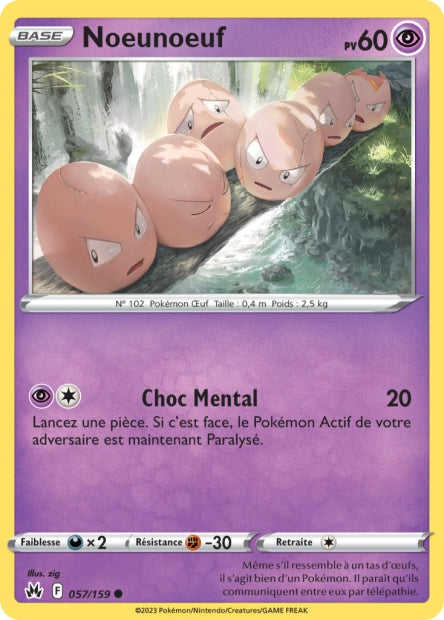Carte Pokémon Noeunoeuf 057/159 CRZ Epee et Bouclier EB12_5 Neuf FR LorenZone