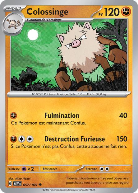 Carte Pokémon Colossinge 57/165 MEW 151 EV3_5  Neuf FR LorenZone