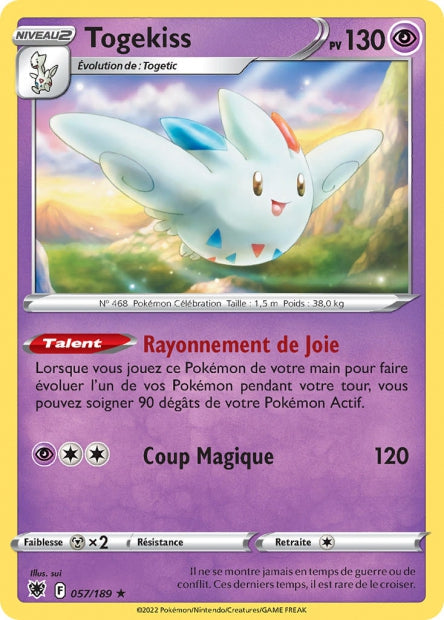 Carte Pokémon Togekiss 057/189 ASR Astres Radieux EB10 Neuf FR LorenZone