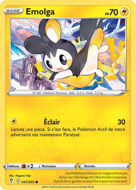 Carte Pokémon Emolga 057/203 EVS Évolution Céleste EB07 Neuf FR LorenZone