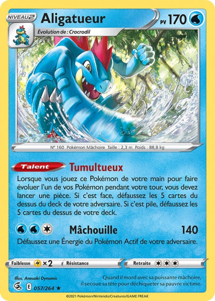 Carte Pokémon Aligatueur 057/264 FST Poing de Fusion EB08 Neuf FR LorenZone
