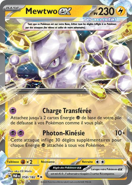 Carte Pokémon Mewtwo EX 058/182 PAR Faille Paradoxe EV04 Neuf FR LorenZone