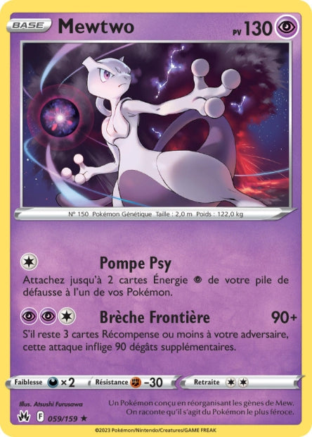 Carte Pokémon Mewtwo 059/159 CRZ Epee et Bouclier EB12_5 Neuf FR LorenZone
