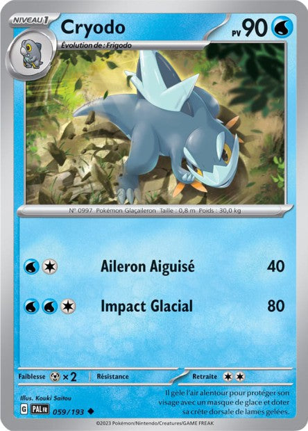 Carte Pokémon Cryodo 059/193 PAL Evolution a Paldea EV02 Neuf FR LorenZone