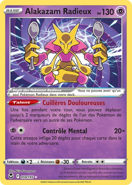 Carte Pokémon Alakazam Radieux 059/195 SIT Tempete Argentee EB12 Neuf FR LorenZone