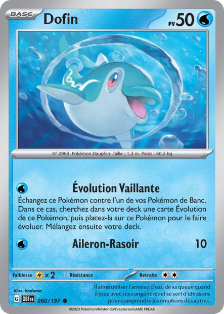 Carte Pokémon Dofin 060/197 Flammes Obsidiennes OBF EV03 Neuf FR LorenZone