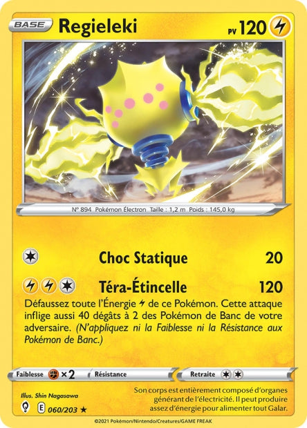 Carte Pokémon Regieleki 060/203 EVS Évolution Céleste EB07 Neuf FR LorenZone