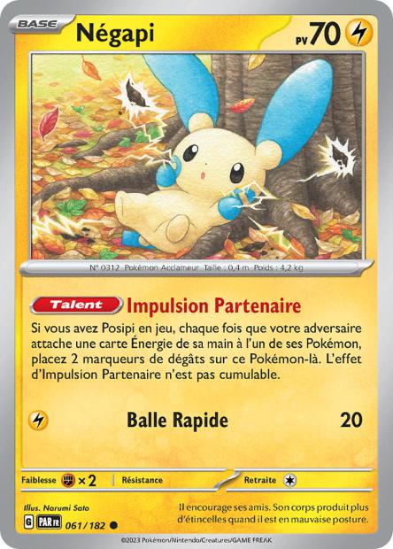 Carte Pokémon Négapi 061/182 PAR Faille Paradoxe EV04 Neuf FR LorenZone