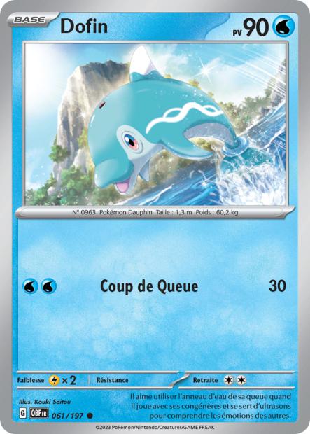 Carte Pokémon Dofin 061/197 Flammes Obsidiennes OBF EV03 Neuf FR LorenZone