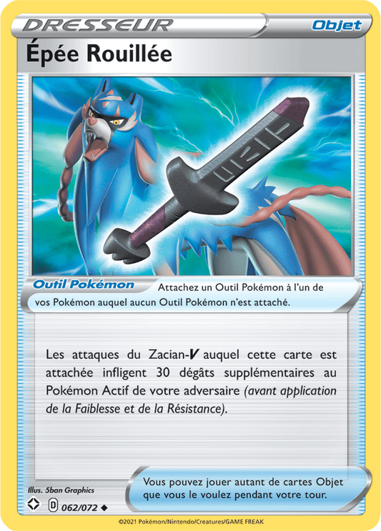 Carte Pokémon ÉpéeRouillée 062/072 SWSH45 Destinées Radieuses EB4_5 Neuf FR LorenZone