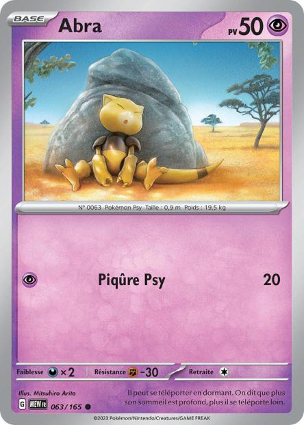 Carte Pokémon Abra 63/165 MEW 151 EV3_5  Neuf FR LorenZone