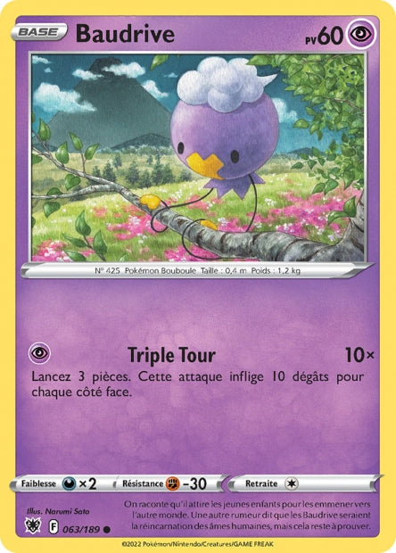 Carte Pokémon Baudrive 063/189 ASR Astres Radieux EB10 Neuf FR LorenZone