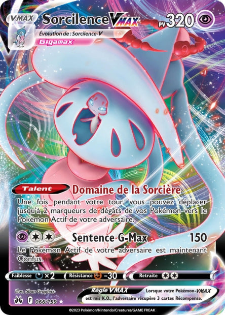 Carte Pokémon Sorcilence VMAX 066/159 CRZ Epee et Bouclier EB12_5 Neuf FR LorenZone
