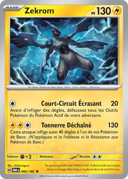 Carte Pokémon Zekrom 066/182 PAR Faille Paradoxe EV04 Neuf FR LorenZone