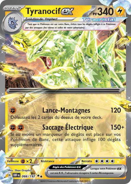 Carte Pokémon Tyranocif EX 066/197 Flammes Obsidiennes OBF EV03 Neuf FR LorenZone