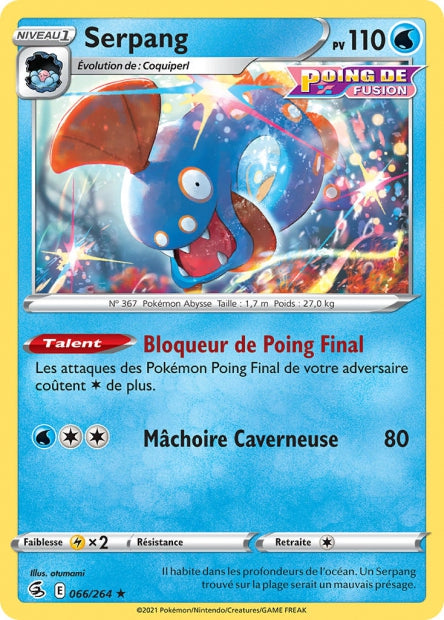 Carte Pokémon Serpang 066/264 FST Poing de Fusion EB08 Neuf FR LorenZone
