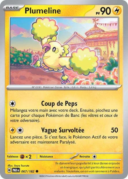 Carte Pokémon Plumeline 067/182 PAR Faille Paradoxe EV04 Neuf FR LorenZone