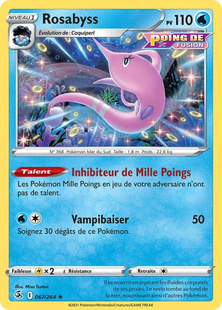 Carte Pokémon Rosabyss 067/264 FST Poing de Fusion EB08 Neuf FR LorenZone