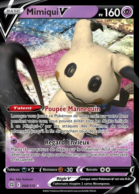 Carte Pokémon Mimiqui V 068/172 BRS Stars Étincelantes EB09 Neuf FR LorenZone