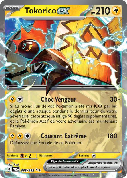 Carte Pokémon Tokorico EX 068/182 PAR Faille Paradoxe EV04 Neuf FR LorenZone