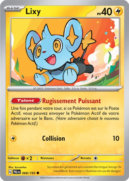 Carte Pokémon Lixy 068/193 PAL Evolution a Paldea EV02 Neuf FR LorenZone