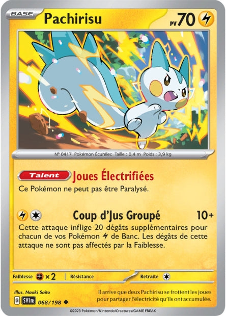 Carte Pokémon Pachirisu 068/198 SV1 Ecarlate et Violet EV01 Neuf FR LorenZone