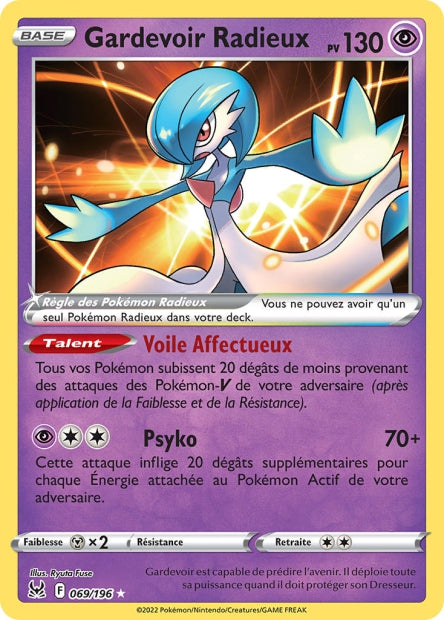 Carte Pokémon Gardevoir Radieux 069/196 LOR Origine Perdue EB11 Neuf FR LorenZone