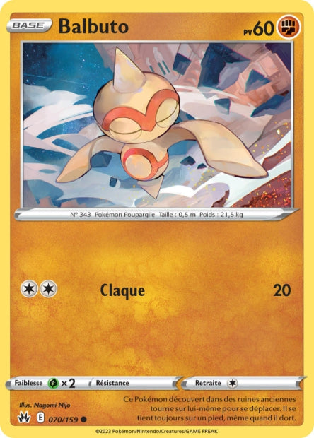 Carte Pokémon Balbuto 070/159 CRZ Epee et Bouclier EB12_5 Neuf FR LorenZone