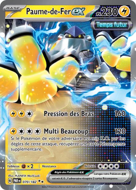 Carte Pokémon Paume de fer EX 070/182 PAR Faille Paradoxe EV04 Neuf FR LorenZone