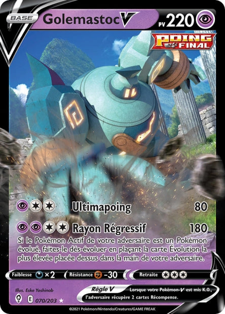 Carte Pokémon Golemastoc V 070/203 EVS Évolution Céleste EB07 Neuf FR LorenZone